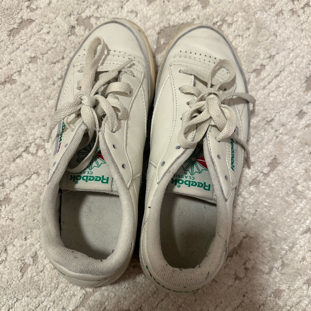 Reebok White and Green Sneakers